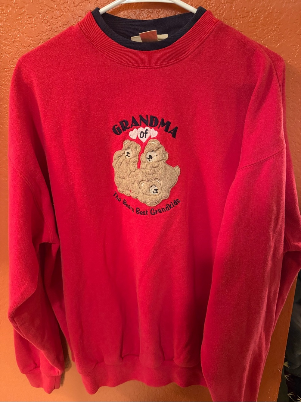 Vintage Grandma of the Best Grandkids Red Crewneck Sweater